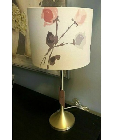 kate spade willow court floral flower gold table lamp nwt - Picture 2 of 4
